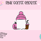 3D STICKY NOTE HOLDER- PINK COFFEE GHOSTIE
