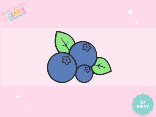 3D STRAW TOPPER- BLUEBERRIES