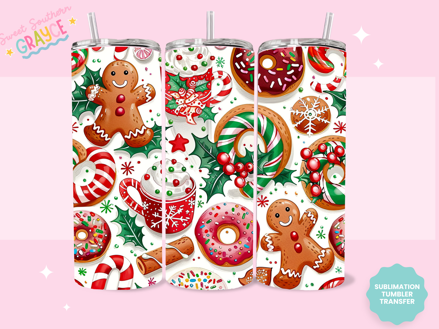 20oz SUBLIMATION TRANSFER - CHRISTMAS TREATS