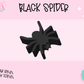 3D STRAW TOPPER- BLACK SPIDER