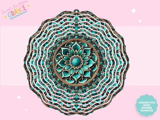 WIND SPINNER SUB TRANSFER - TURQ FLOWER