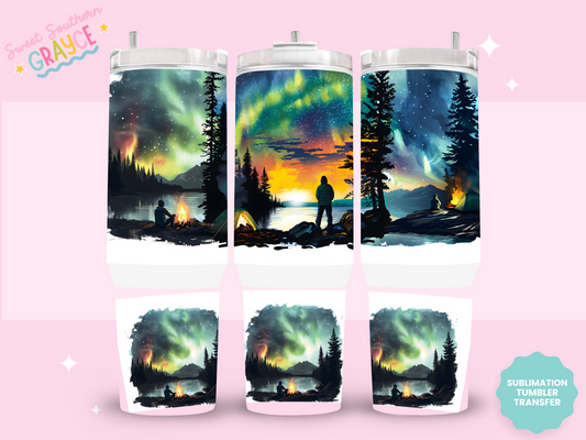 40oz SUBLIMATION TRANSFER- NORTHERN LIGHTS