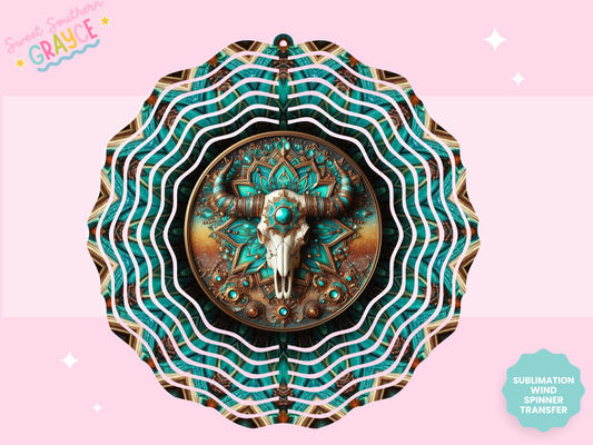 WIND SPINNER SUB TRANSFER - BOHO TURQ SKULL