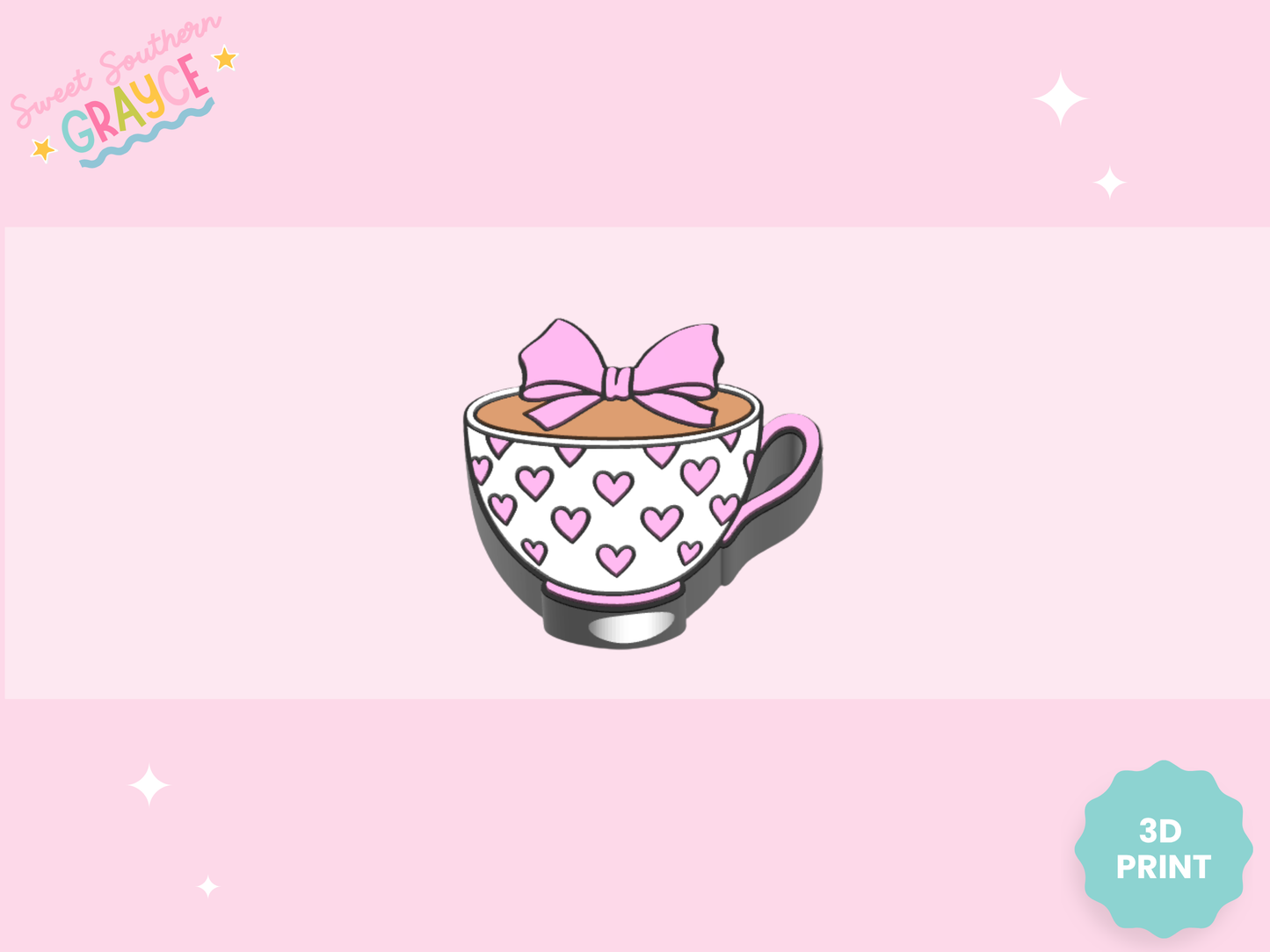 3D STRAW TOPPER- CUTE COFFEE CUP