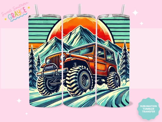 20oz SUBLIMATION TRANSFER - OLD SCHOOL OFFROAD JEEP