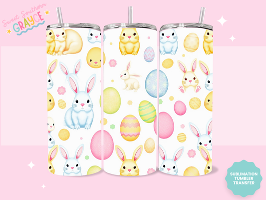 20oz SUBLIMATION TRANSFER - CUTE BUNNIES AND EGGS