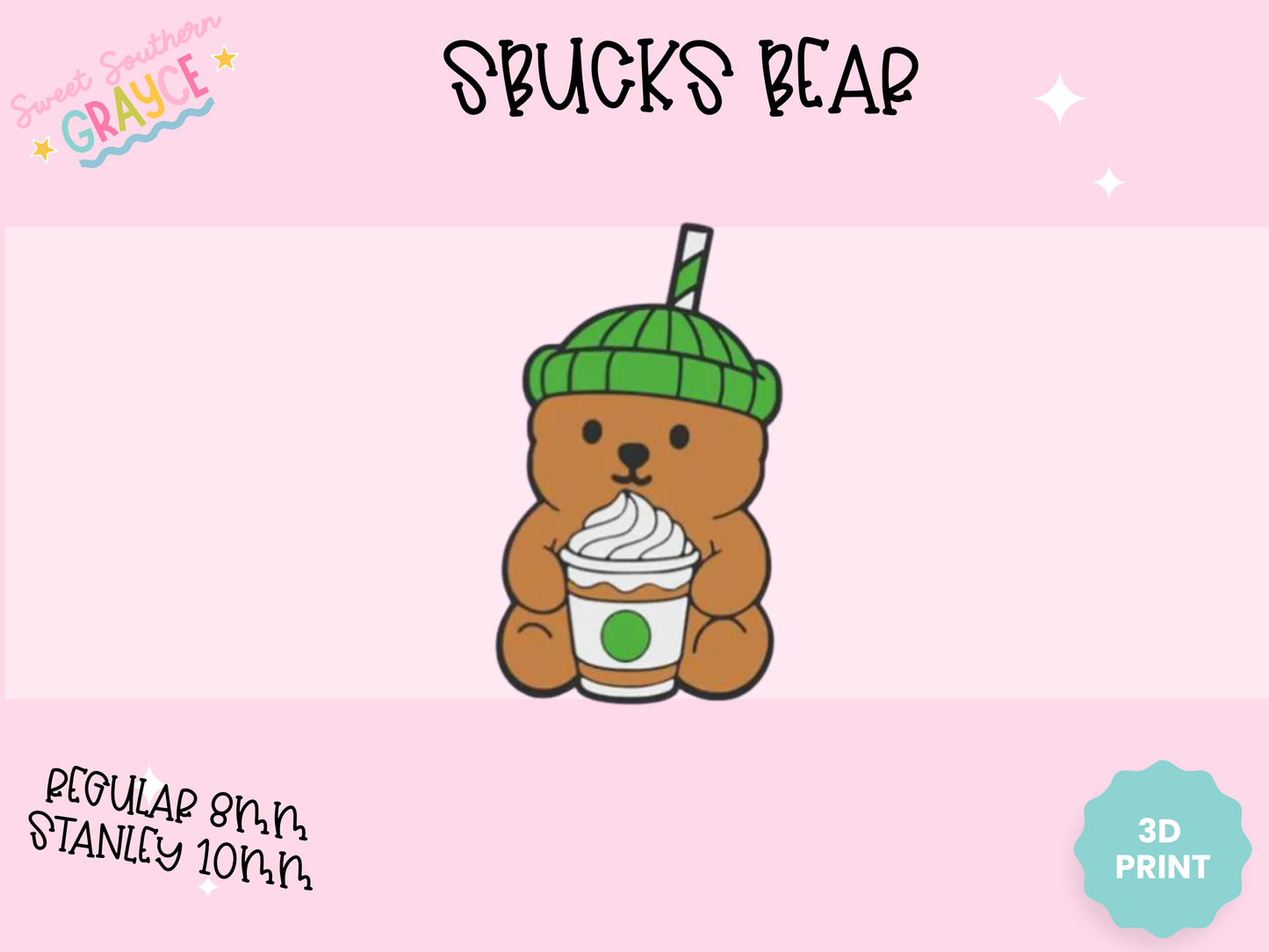 3D STRAW TOPPER- SBUCKS BEAR