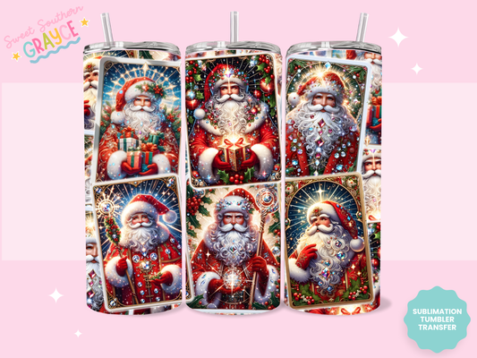 20oz SUBLIMATION TRANSFER - SANTA CARDS