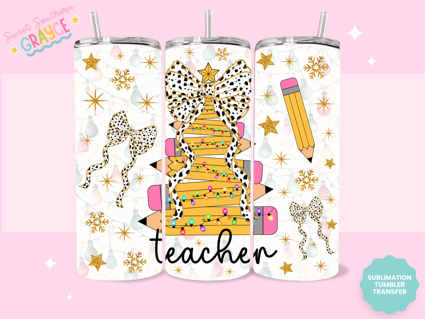 20oz SUBLIMATION TRANSFER - PENCIL TREE