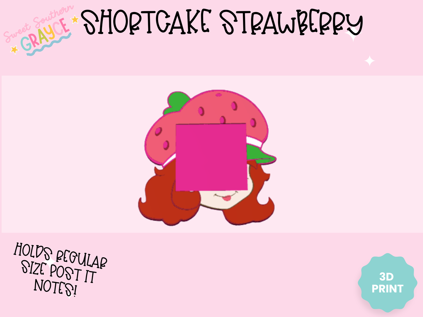 3D STICKY NOTE HOLDER- SHORTCAKE STRAWBERRY