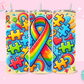 20oz SUBLIMATION TRANSFER - AUTISM PUZZLE RIBBON