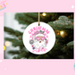ORNAMENT SUBLIMATION TRANSFER - PINK SANTA CHRISTMAS