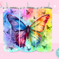 20oz SUBLIMATION TRANSFER - COLORFUL WATERCOLOR BUTTERFLY