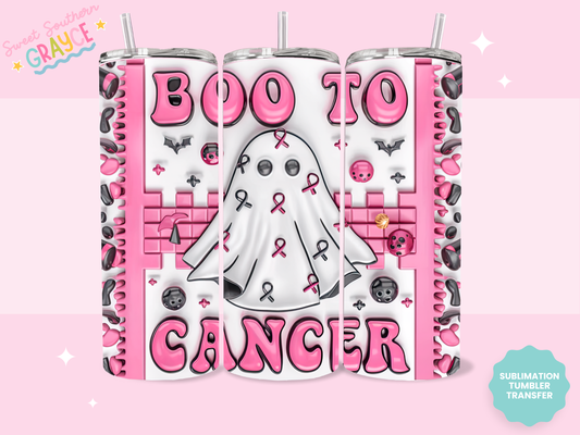 20oz SUBLIMATION TRANSFER - BOO TO CANCER #1