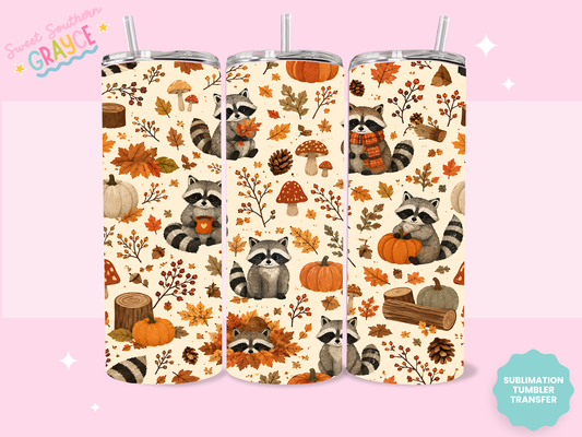 20oz SUBLIMATION TRANSFER- FALL RACOON