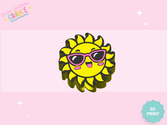 3D STRAW TOPPER- SUN WITH GLASSES
