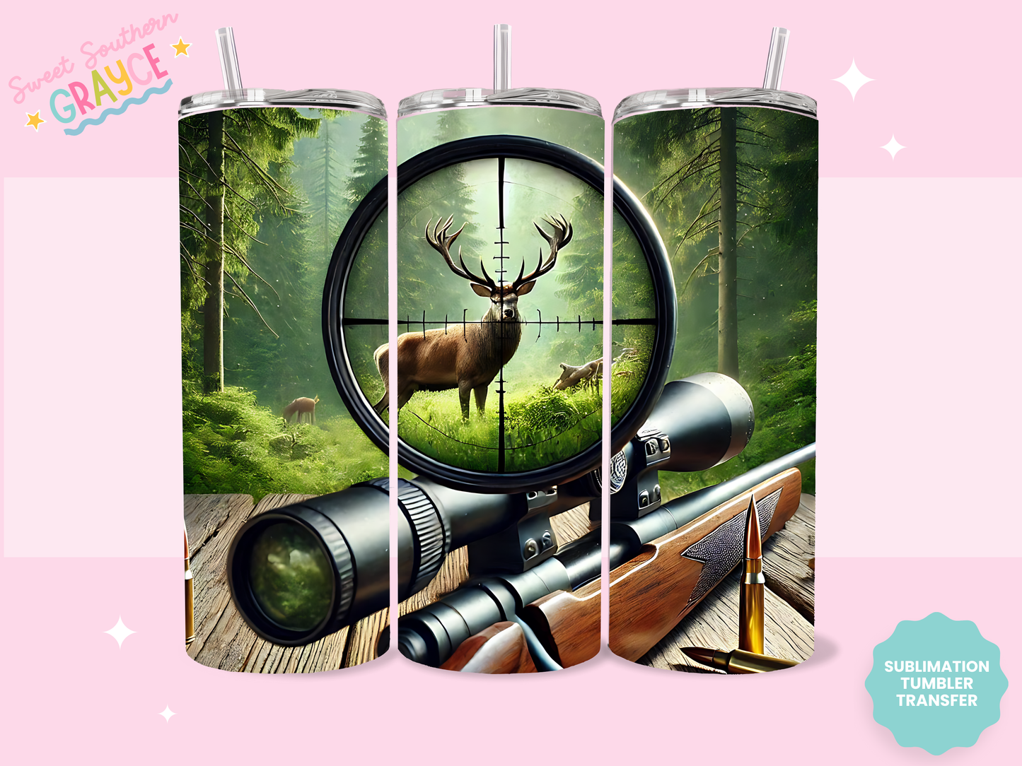 20oz SUBLIMATION TRANSFER - HUNTING SCOPE BUCK