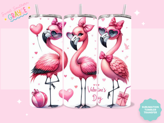 20oz SUBLIMATION TRANSFER - CUTE FLAMINGOS