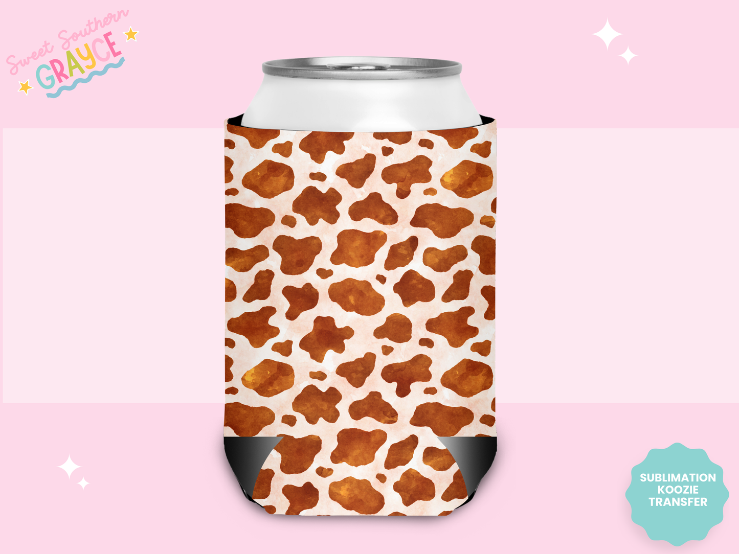 CAN KOOZIE SUB TRANSFER - GIRAFFE PRINT