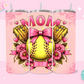 20oz SUBLIMATION TRANSFER - PINK BOW SOFTBALL MOM
