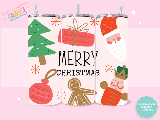20oz SUBLIMATION TRANSFER - CUTE MERRY CHRISTMAS THINGS