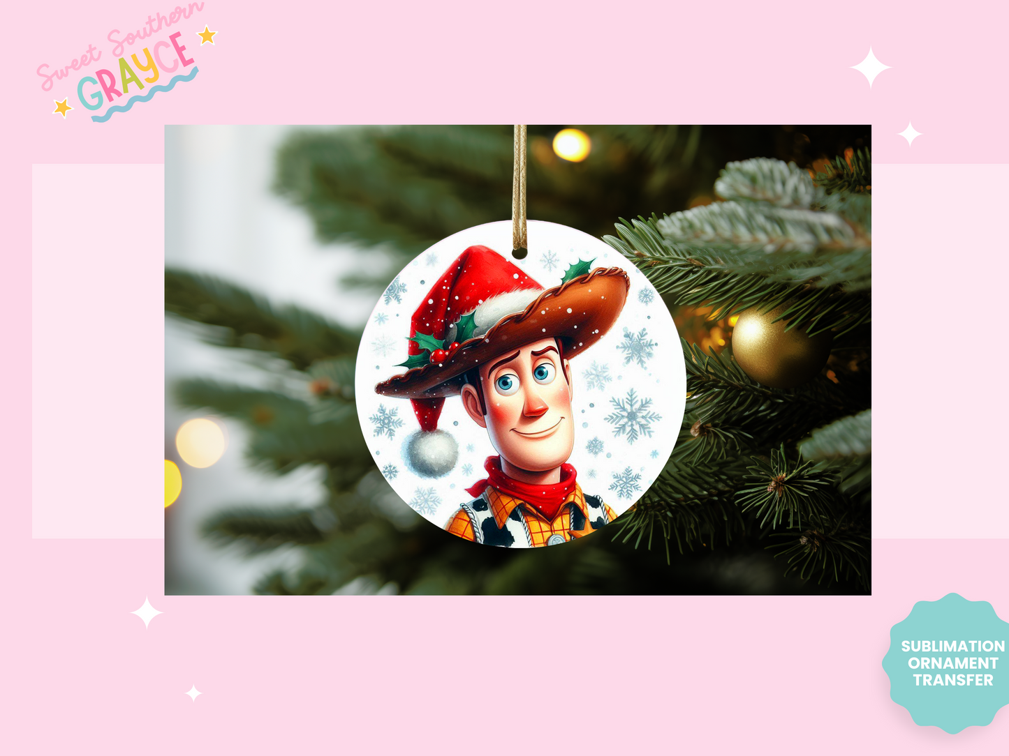 ORNAMENT SUBLIMATION TRANSFER - SNOW COWBOY #1