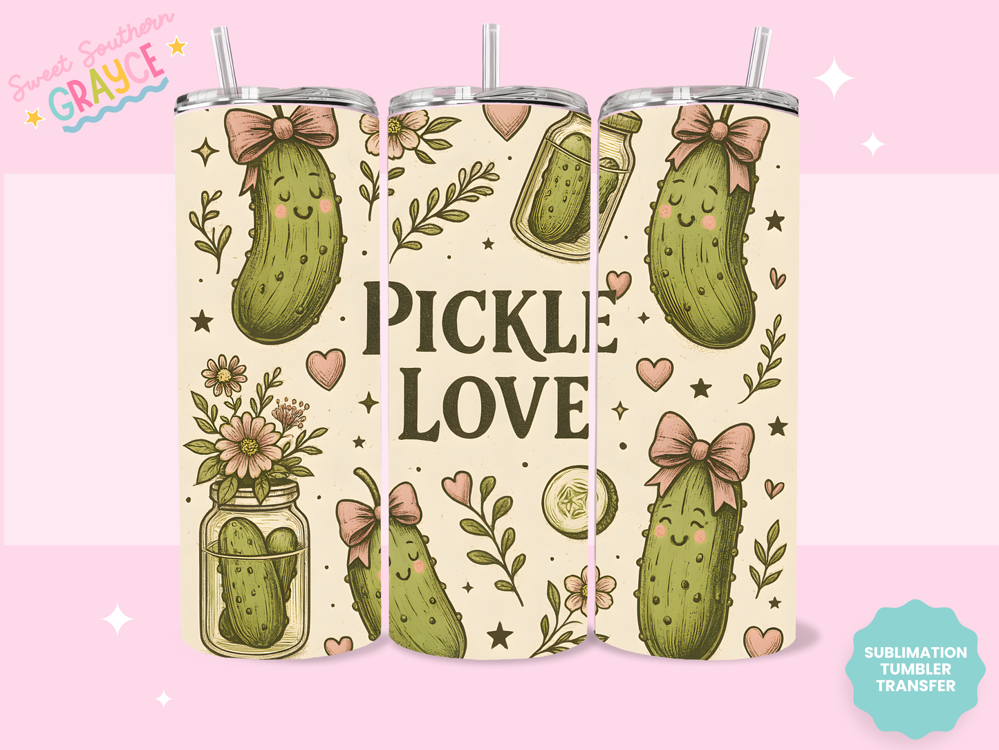 20oz SUBLIMATION TRANSFER - PICKLE LOVE
