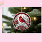 ORNAMENT SUBLIMATION TRANSFER - MERRY CHRISTMAS CARDINAL