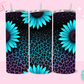 20oz SUBLIMATION TRANSFER- TEAL SUNFLOWERS