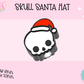 3D STRAW TOPPER- SKULL SANTA HAT