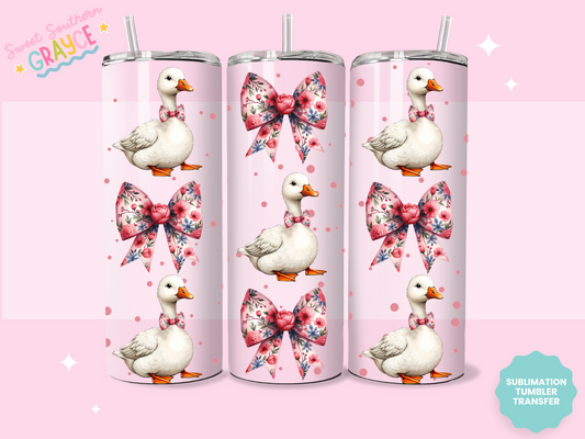 20oz SUBLIMATION TRANSFER - BOWS AND DUCKS