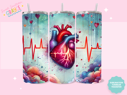 20oz SUBLIMATION TRANSFER - EKG HEART