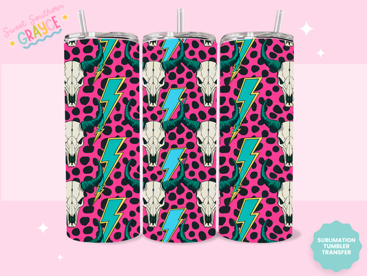 20oz SUBLIMATION TRANSFER - SKULLS AND LIGHTING BOLTS