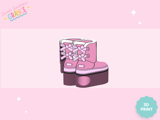 3D STRAW TOPPER- COZY BOOTS