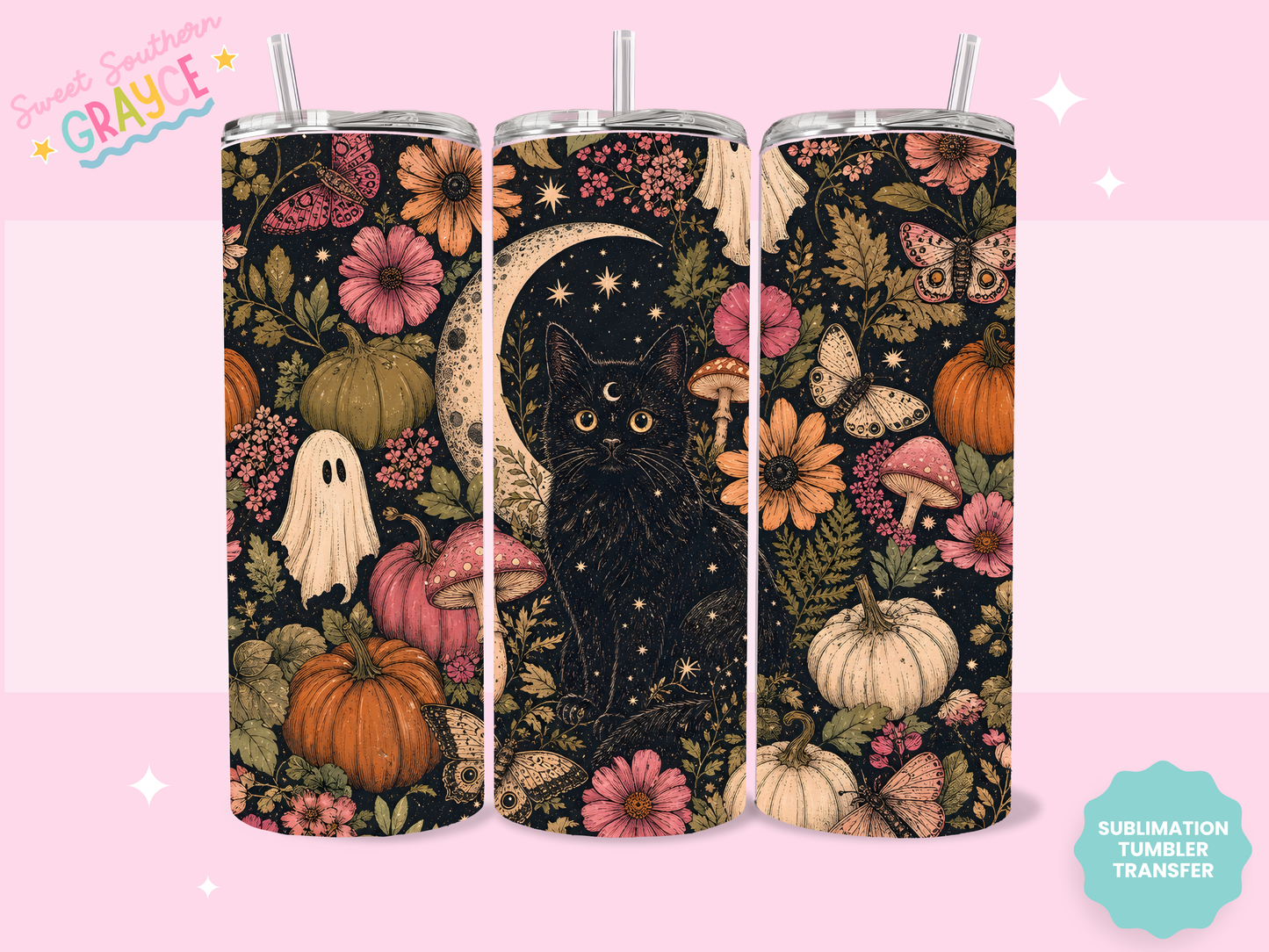 20oz SUBLIMATION TRANSFER- CAT MOON