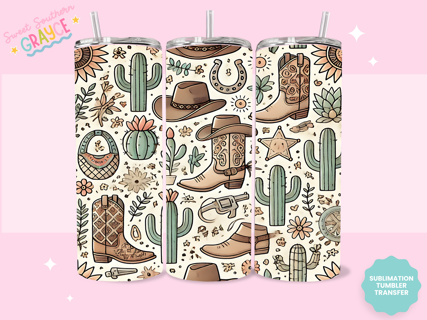 20oz SUBLIMATION TRANSFER - COWBOY STUFF