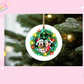 ORNAMENT SUBLIMATION TRANSFER - GREEN FLANNEL BOY AND GIRL MOUSE