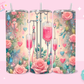 20oz SUBLIMATION TRANSFER - NURSING IV POLE WITH FLOWERS