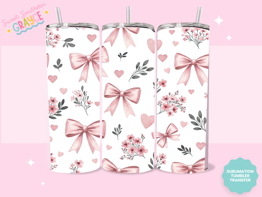 20oz SUBLIMATION TRANSFER - BOWS AND FLOWERS