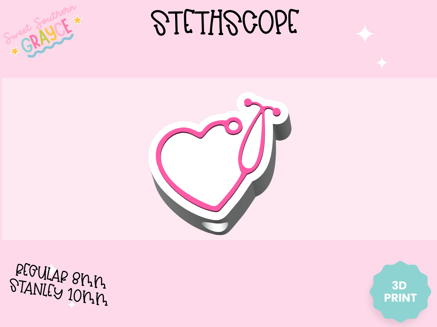 3D STRAW TOPPER- STETHOSCOPE