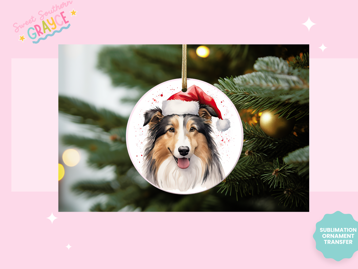 ORNAMENT SUBLIMATION TRANSFER - DOG BREADS