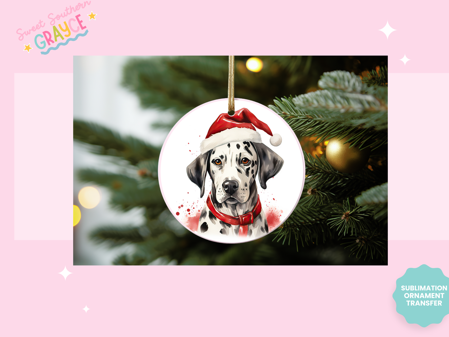 ORNAMENT SUBLIMATION TRANSFER - DOG BREADS