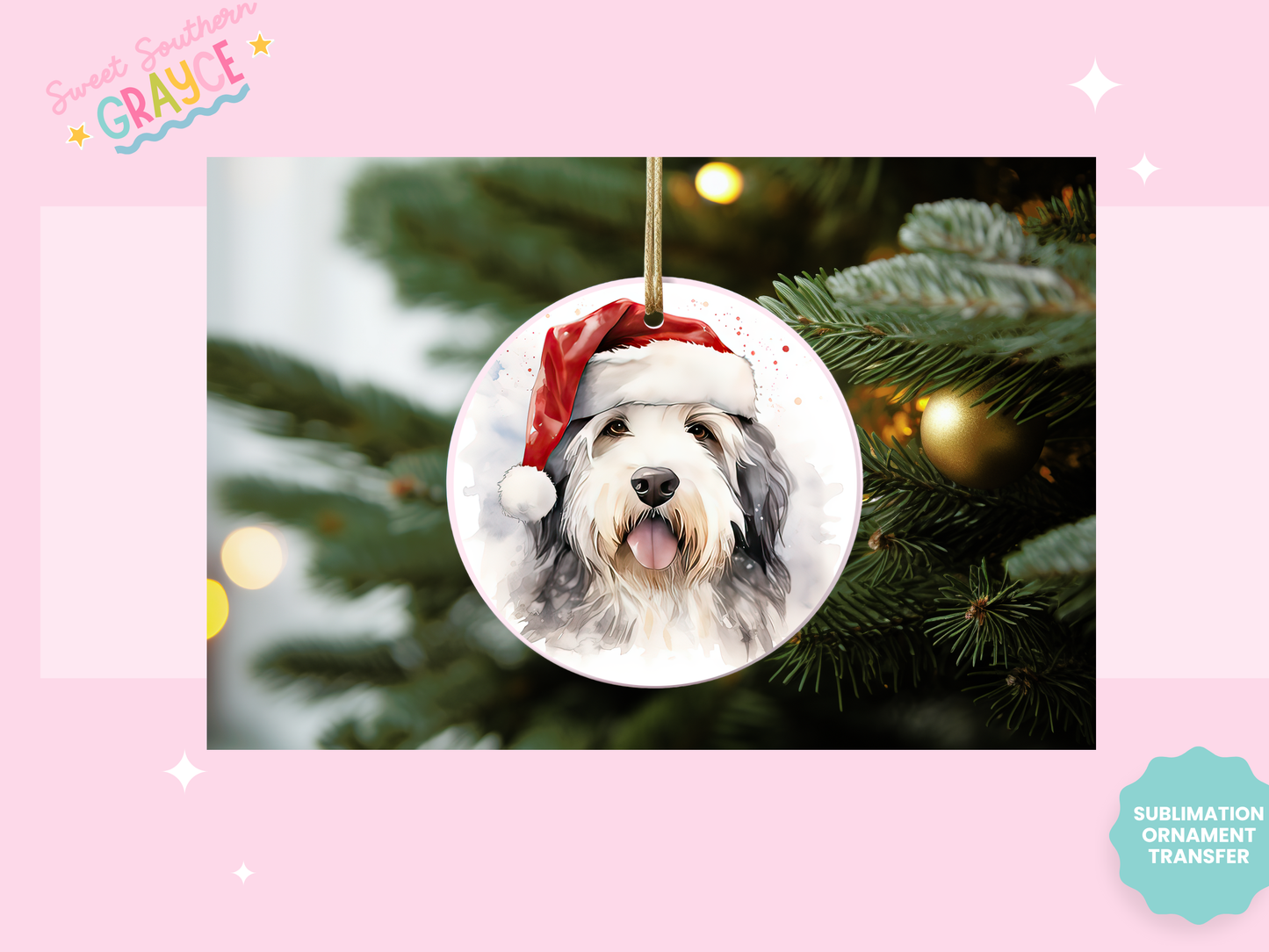 ORNAMENT SUBLIMATION TRANSFER - DOG BREADS