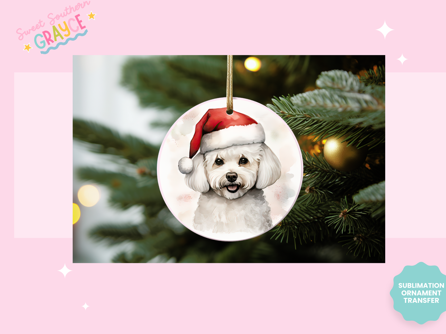 ORNAMENT SUBLIMATION TRANSFER - DOG BREADS