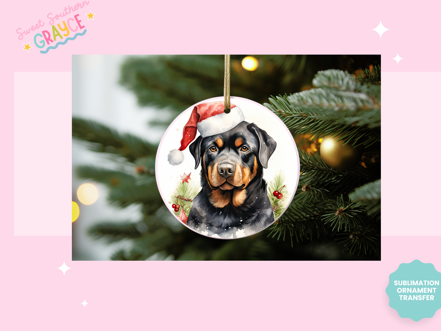 ORNAMENT SUBLIMATION TRANSFER - DOG BREADS