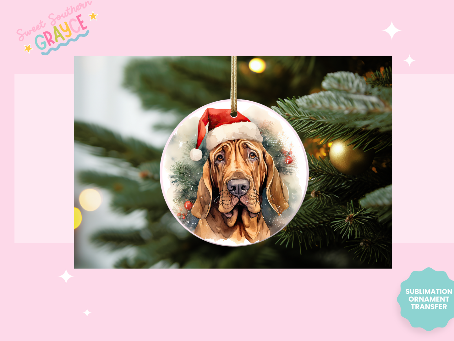 ORNAMENT SUBLIMATION TRANSFER - DOG BREADS