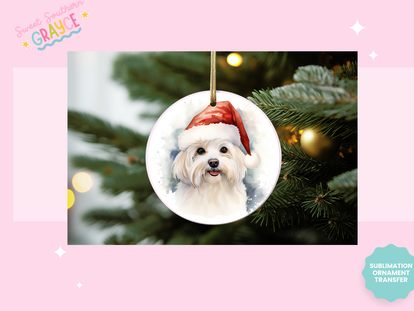 ORNAMENT SUBLIMATION TRANSFER - DOG BREADS