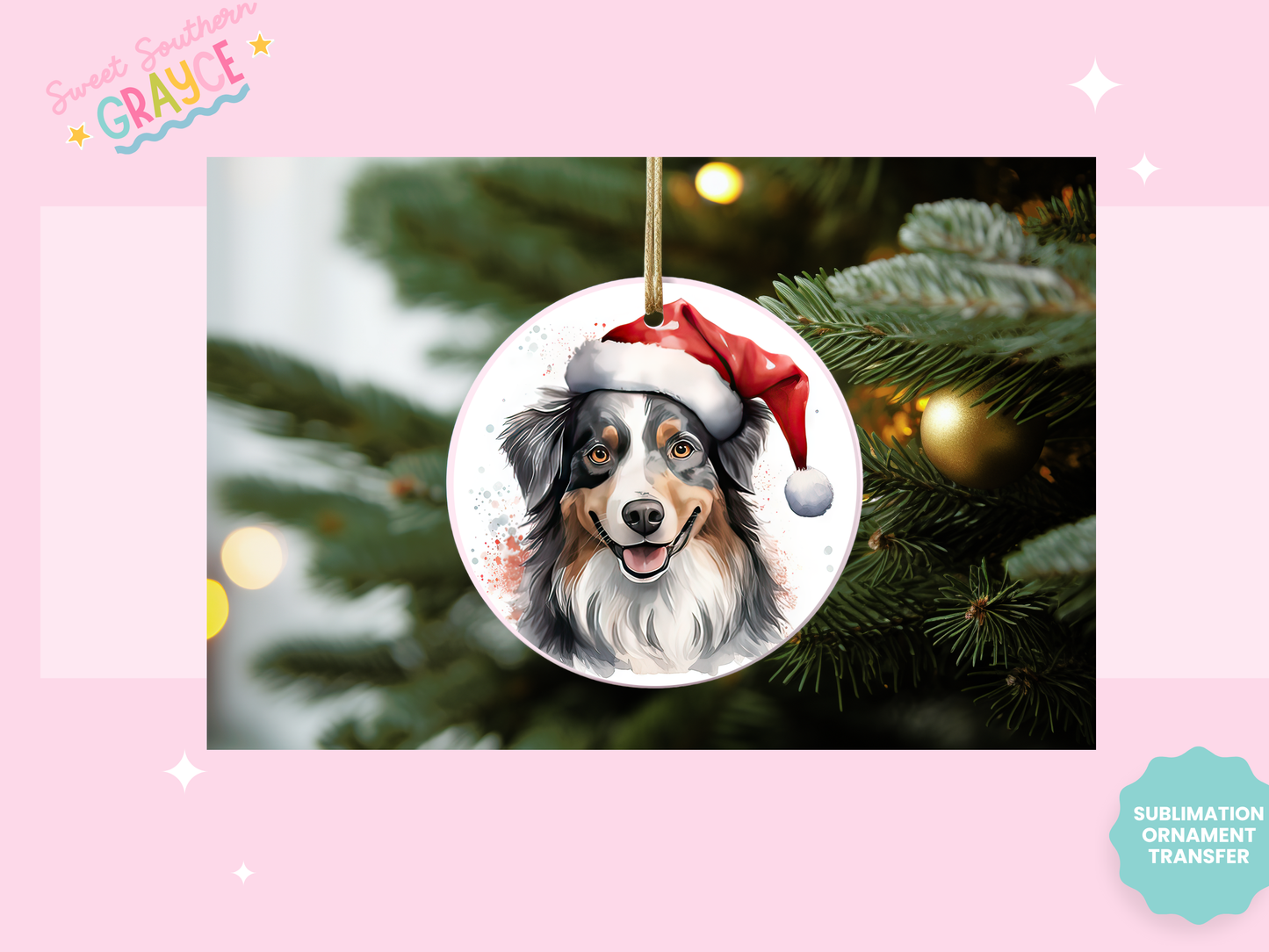 ORNAMENT SUBLIMATION TRANSFER - DOG BREADS