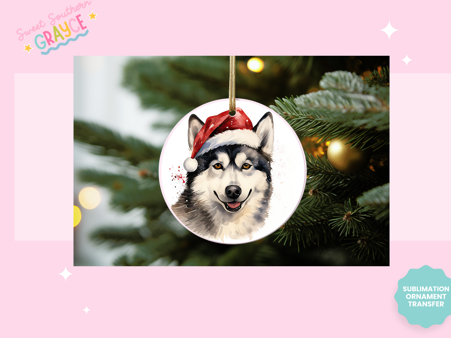 ORNAMENT SUBLIMATION TRANSFER - DOG BREADS