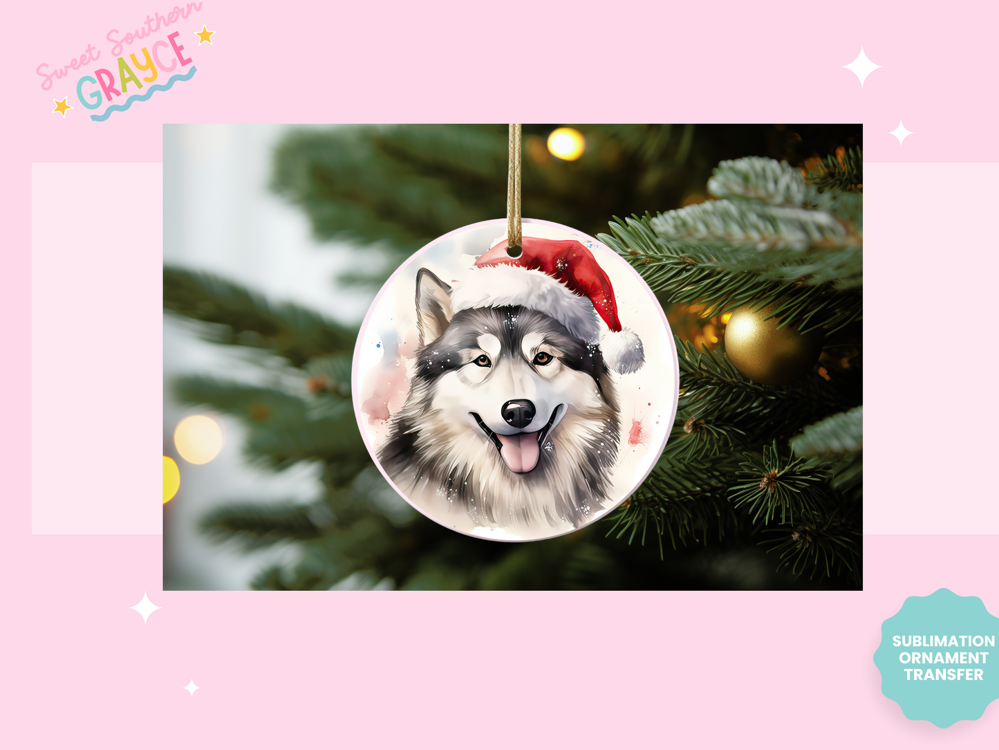 ORNAMENT SUBLIMATION TRANSFER - DOG BREADS